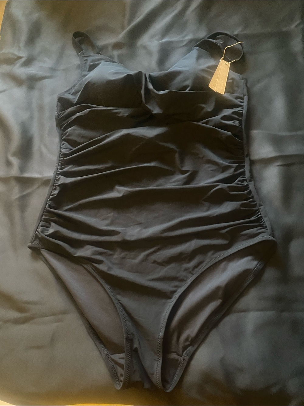 Classic Black One-Piece Swimsuit - Sleek Ruched Swimwear